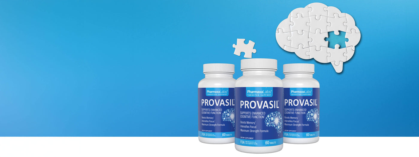Provasil memory supplement bottle with tagline ‘Powerful Cognitive Support’